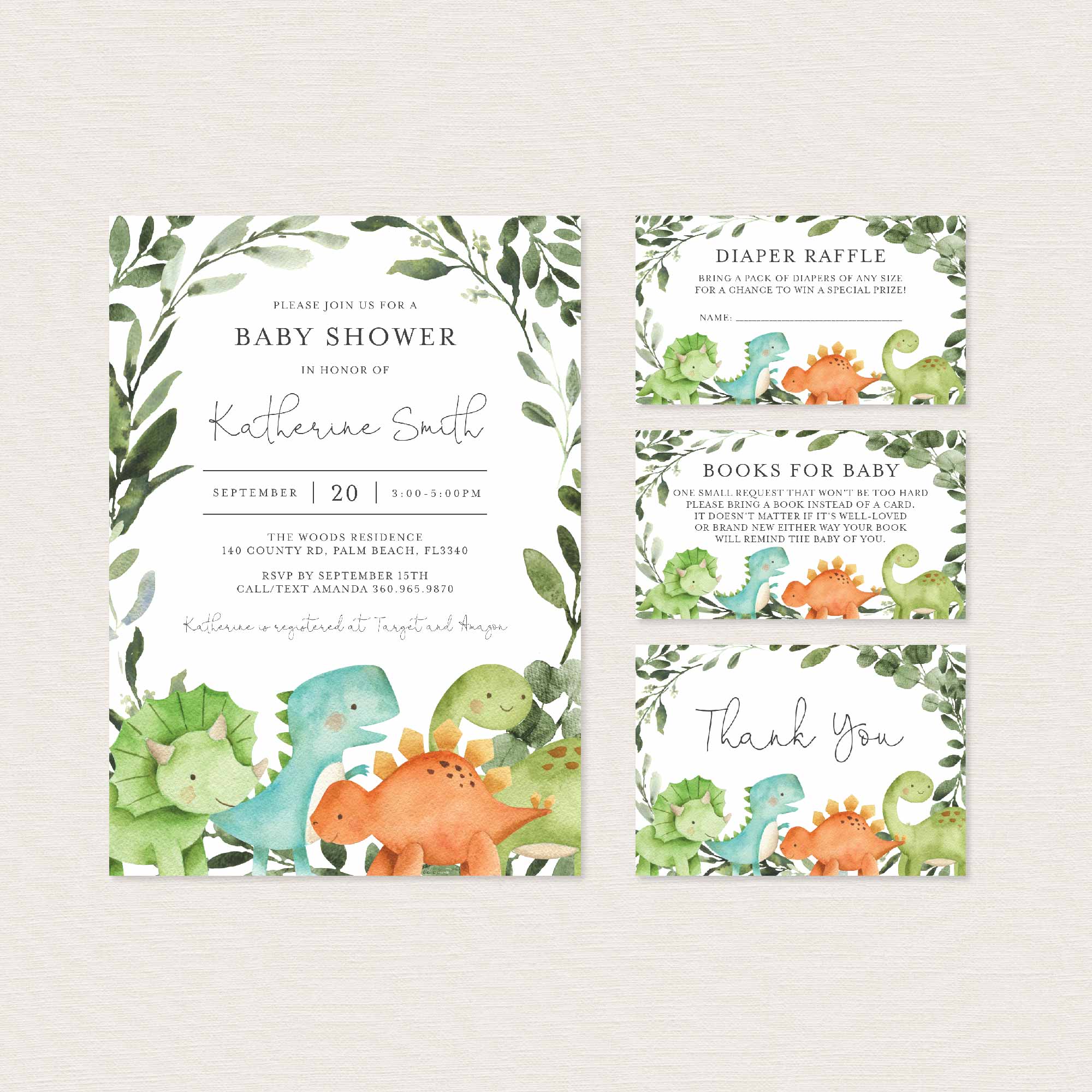 Dinosaurs Baby Shower Printables