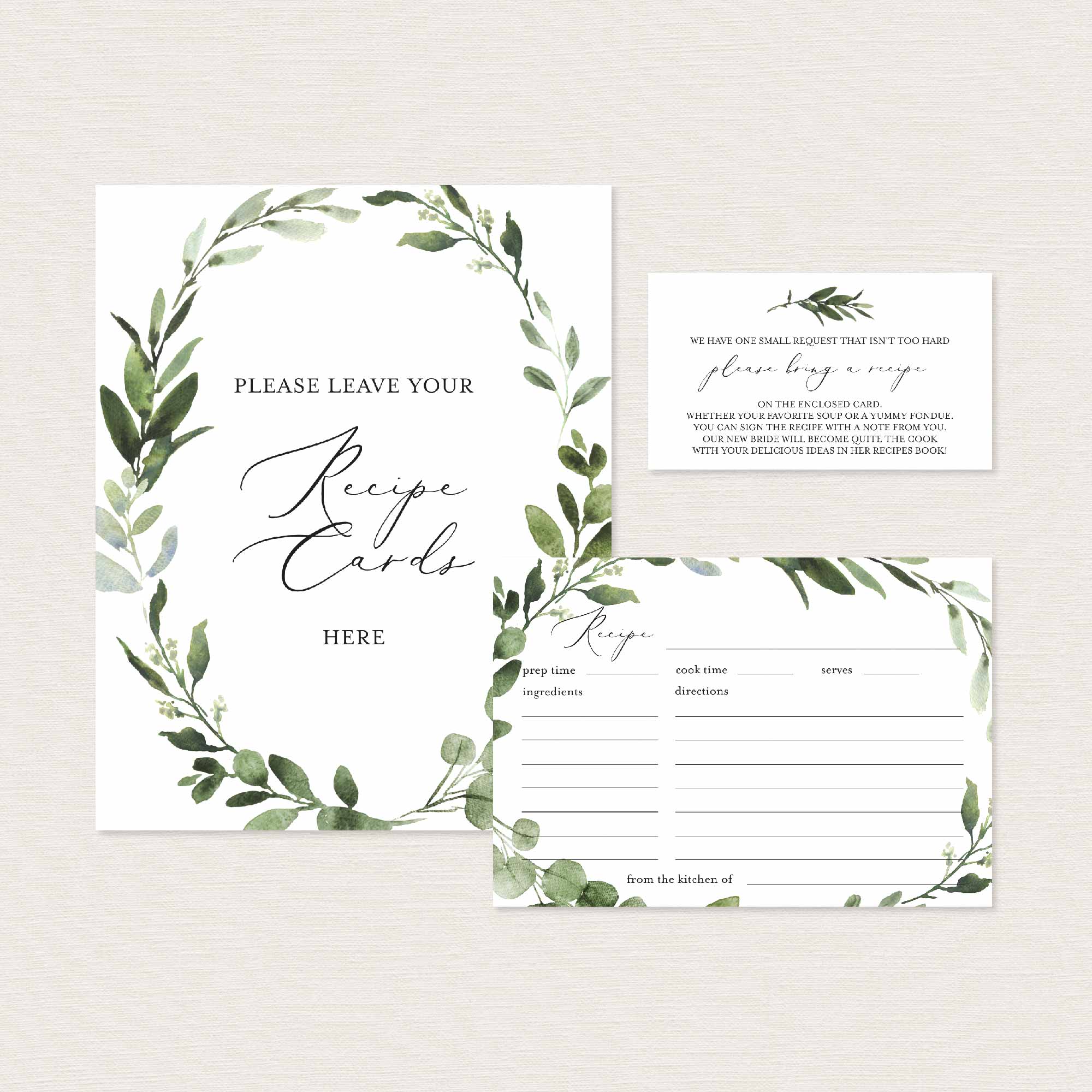 Foliage Bridal Shower Printables