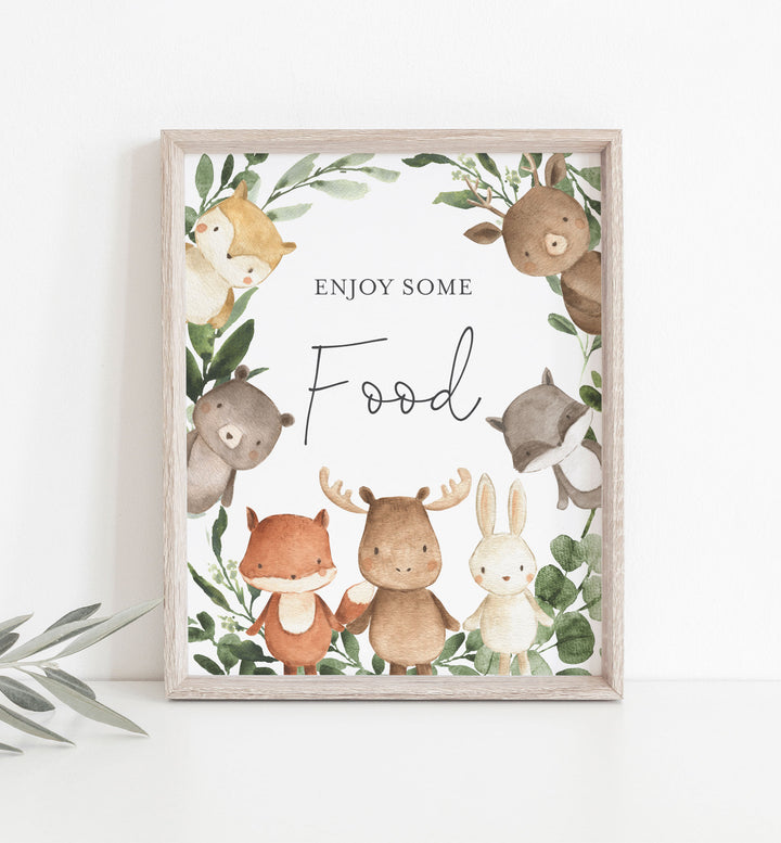 Woodland Friends Baby Shower Food and Drinks Sign Printable
