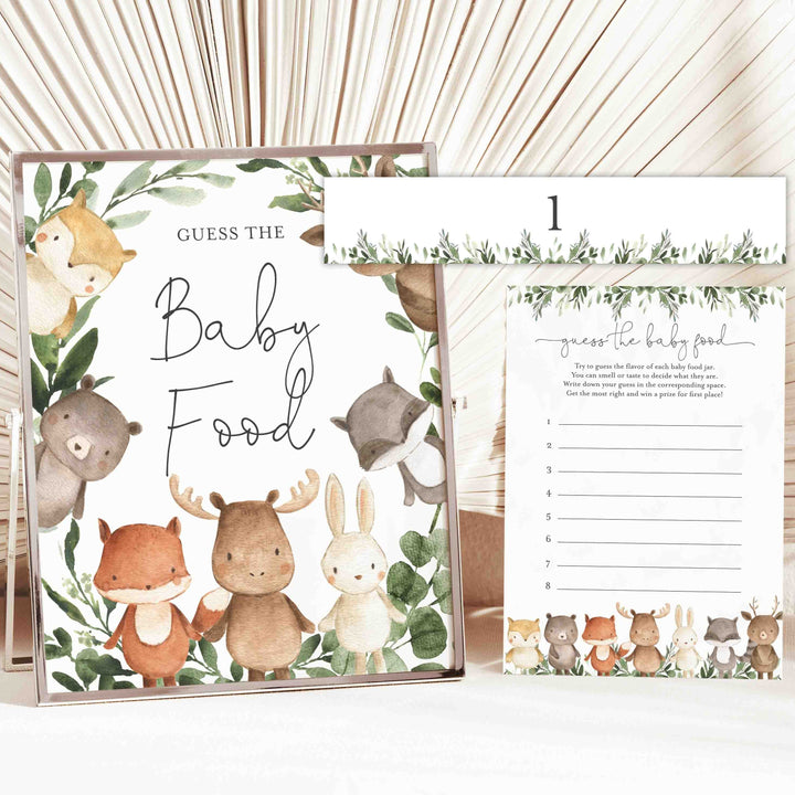 Woodland Friends Baby Shower Guess The Baby Food Game Printable