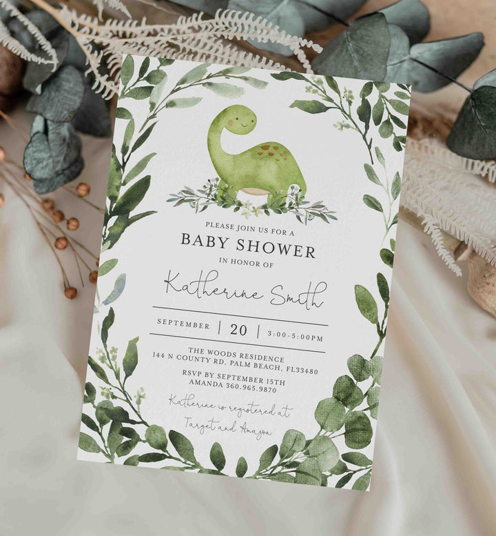 Dinosaur Baby Shower Invitation Printable