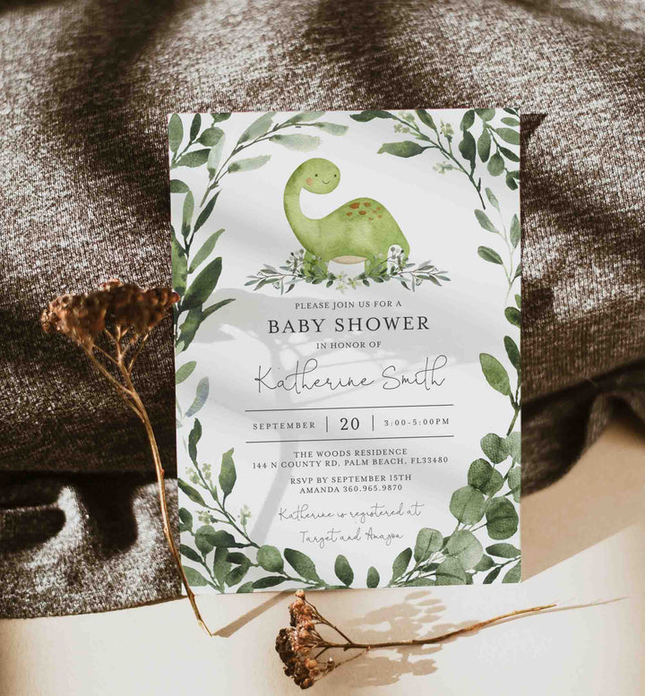 Dinosaur Baby Shower Invitation Printable