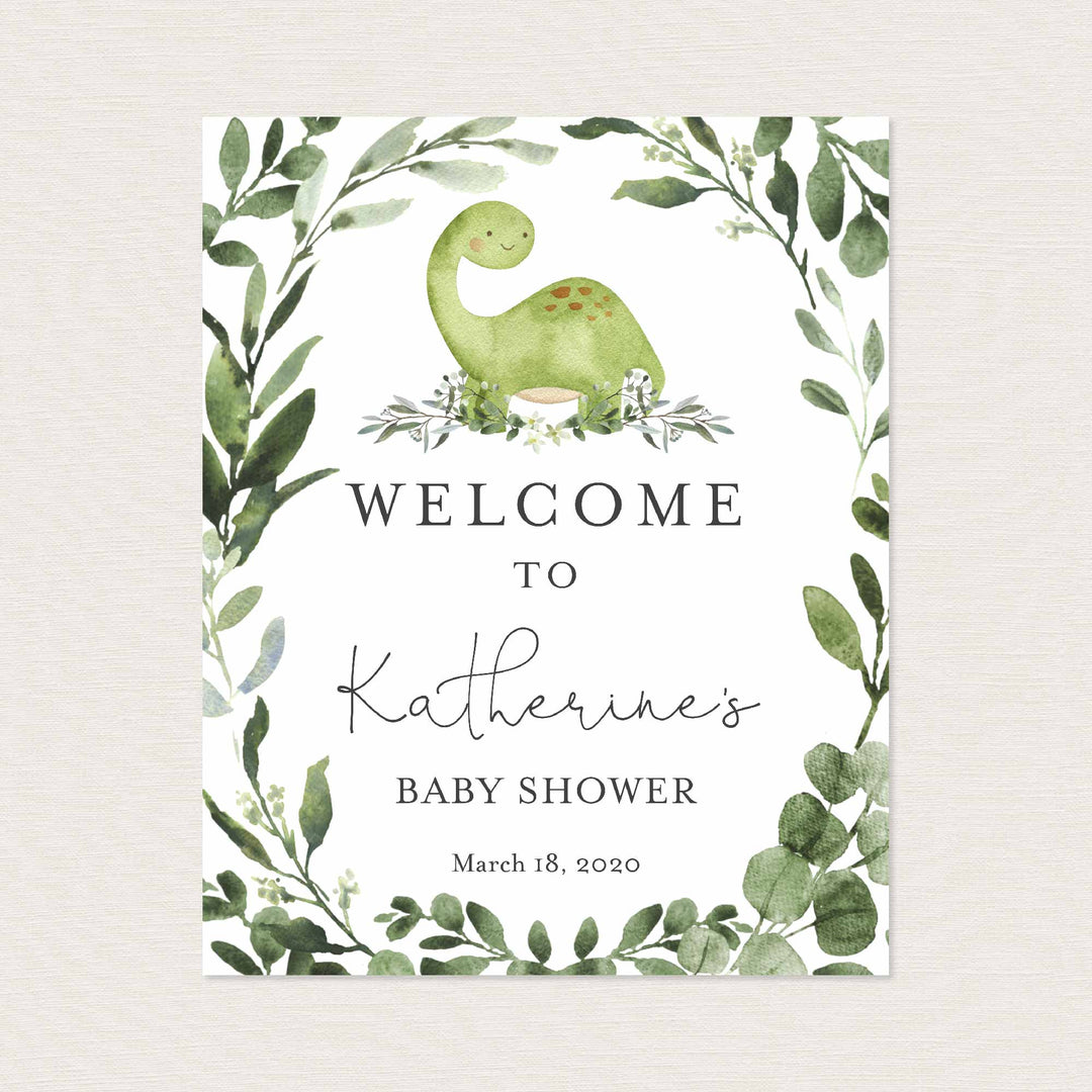 Dinosaur Baby Shower Welcome Sign Printable