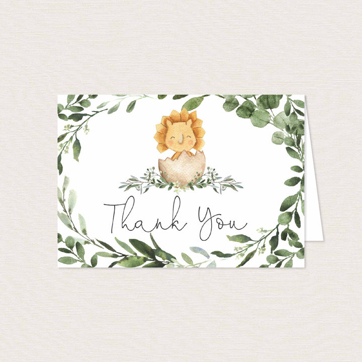 Baby Dinosaur Baby Shower Thank You Card Printable