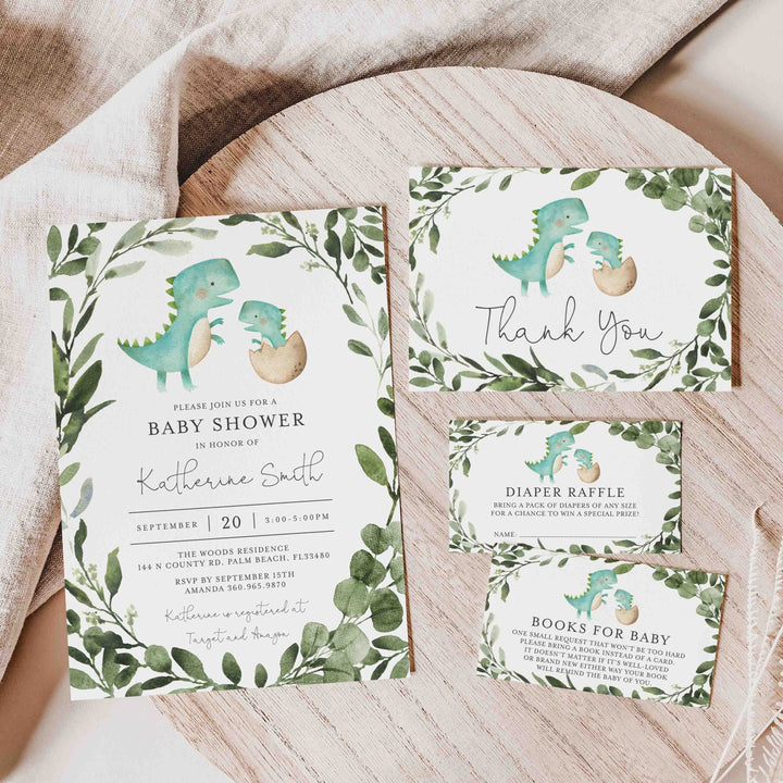 Mummy Baby Dinosaur Baby Shower Suite Printable