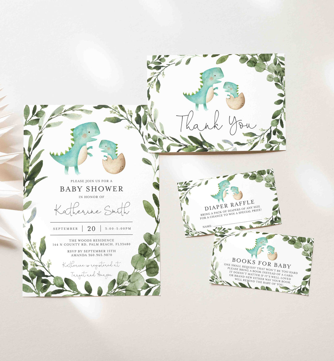 Mummy Baby Dinosaur Baby Shower Suite Printable