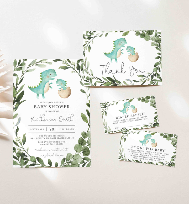 Mummy Baby Dinosaur Baby Shower Suite Printable