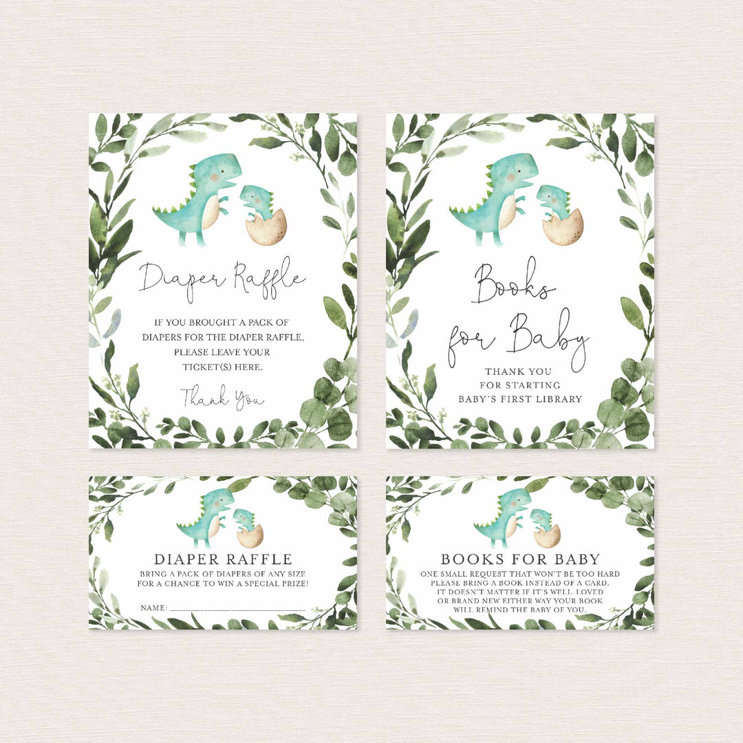 Mummy Baby Dinosaur Baby Shower Suite Printable