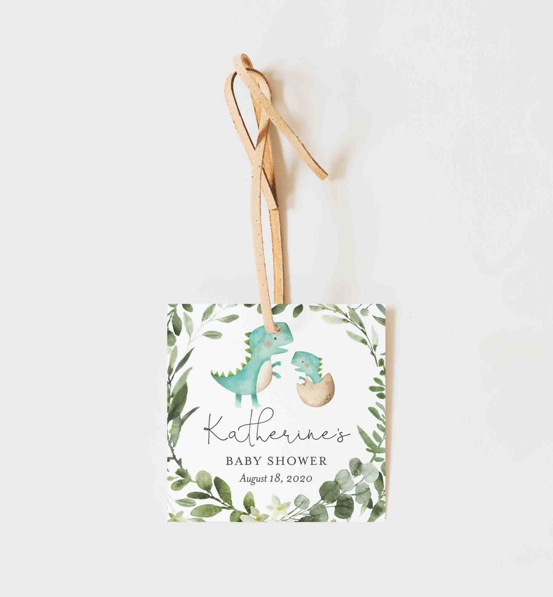 Mommy Baby Dinosaur Baby Shower Favour Tag Printable