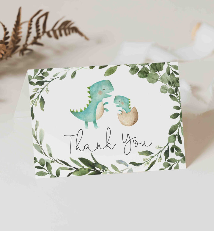 Mommy Baby Dinosaur Baby Shower Thank You Card Printable