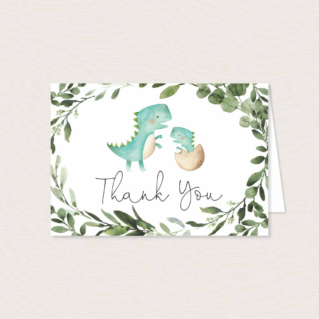 Mommy Baby Dinosaur Baby Shower Thank You Card Printable