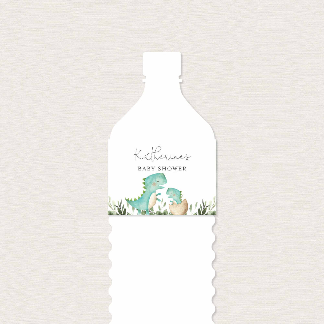 Mommy Baby Dinosaur Baby Shower Water Bottle Label Printable