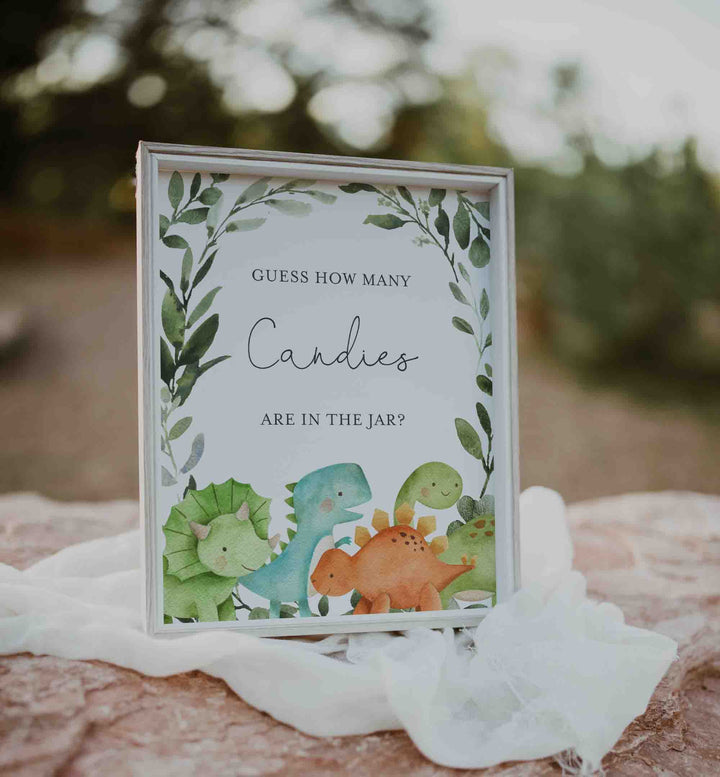 Dinosaurs Baby Shower Guess How Many Candies Game Printable