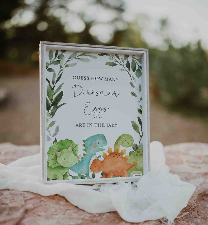 Dinosaurs Baby Shower Guess How Many Dinosaur Eggs Game Printable