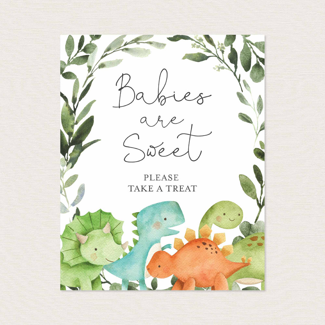 Dinosaurs Baby Shower Babies Are Sweet Sign Printable