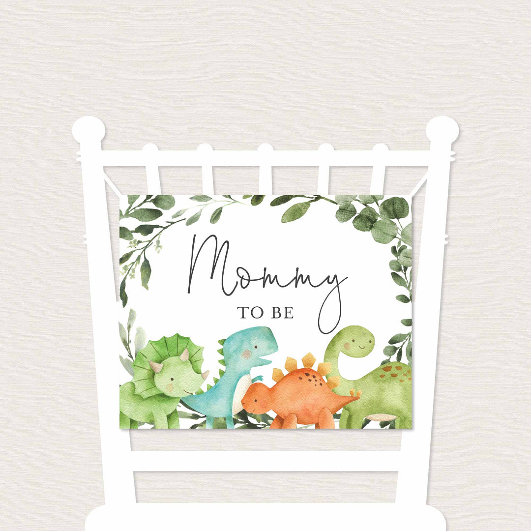 Dinosaurs Mummy and Daddy To Be Chair Sign Printable