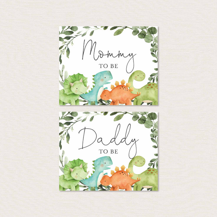 Dinosaurs Mummy and Daddy To Be Chair Sign Printable