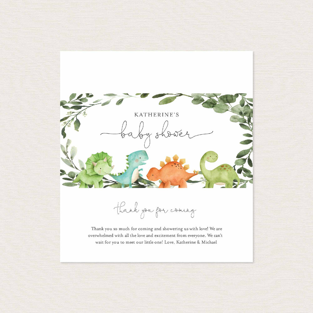 Dinosaurs Baby Shower Chocolate Bar Wrapper Printable