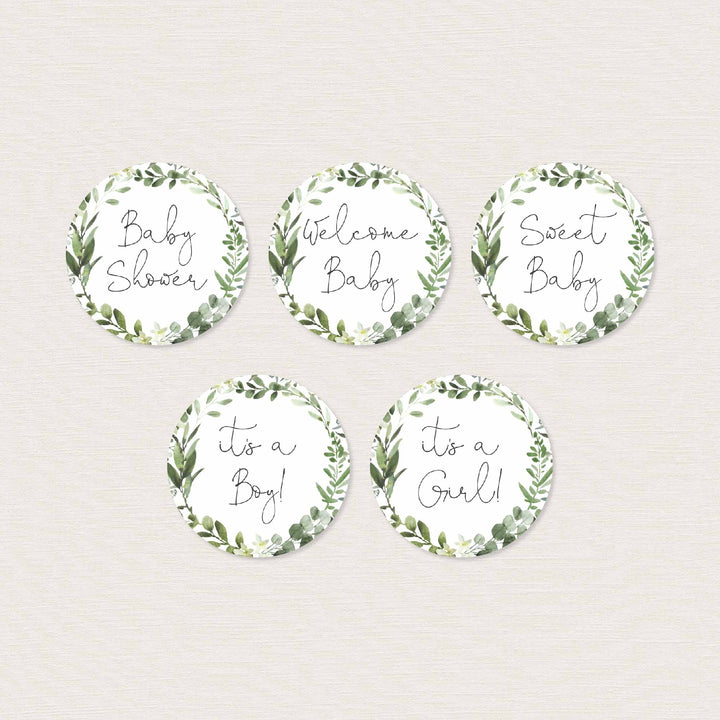 Dinosaurs Baby Shower Cupcake Toppers and Cupcake Wrappers Printable