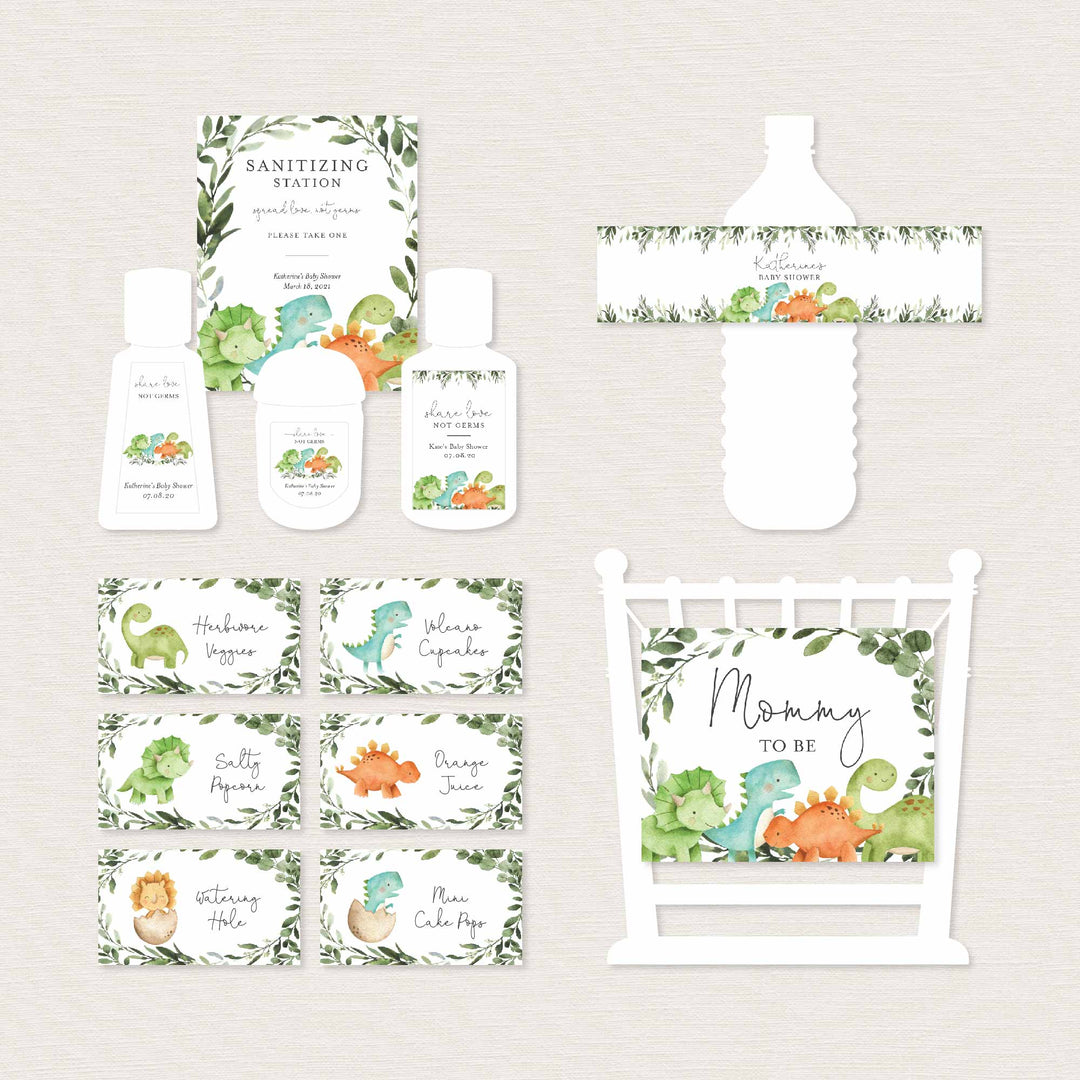 Dinosaurs Baby Shower Decorations Bundle Printable