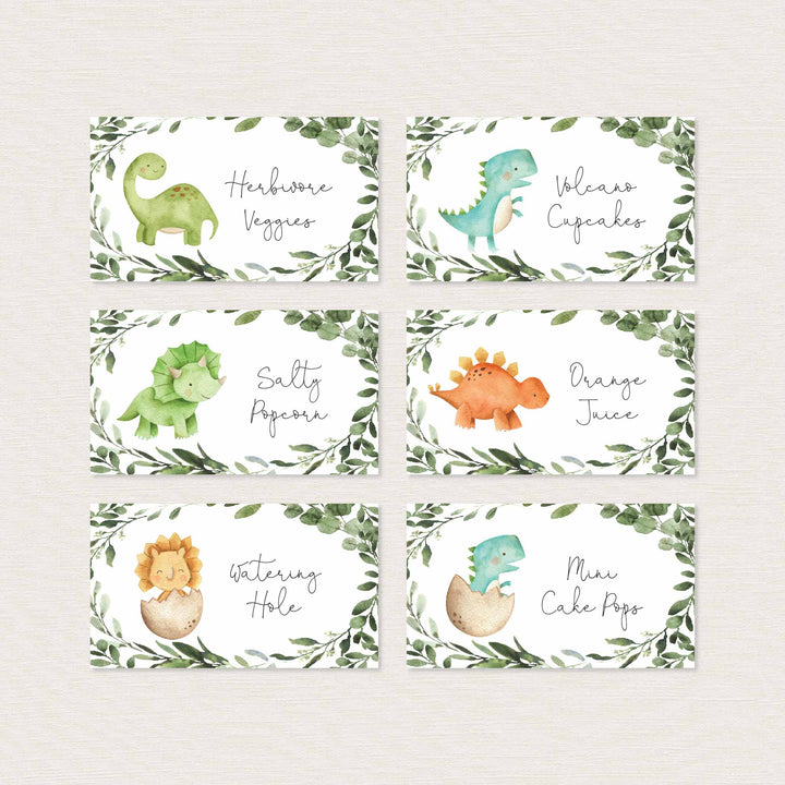Dinosaurs Baby Shower Food Labels Printable