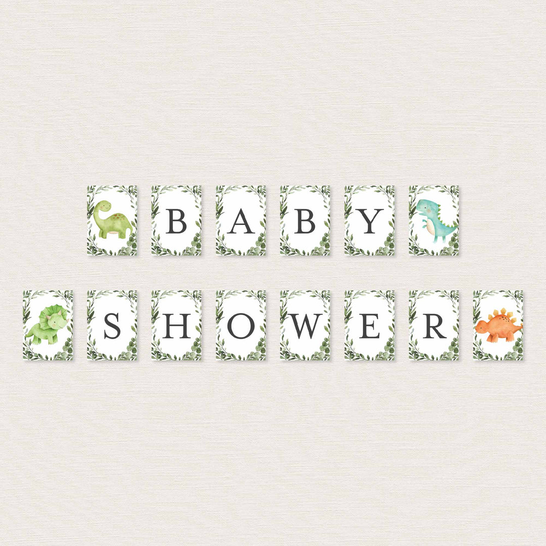 Dinosaurs Baby Shower Party Banner Printable