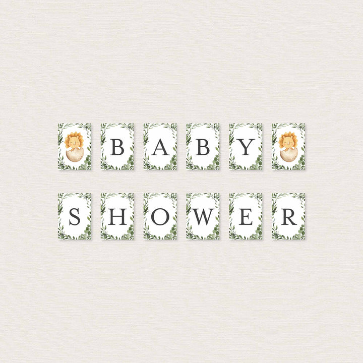 Dinosaurs Baby Shower Party Banner Printable