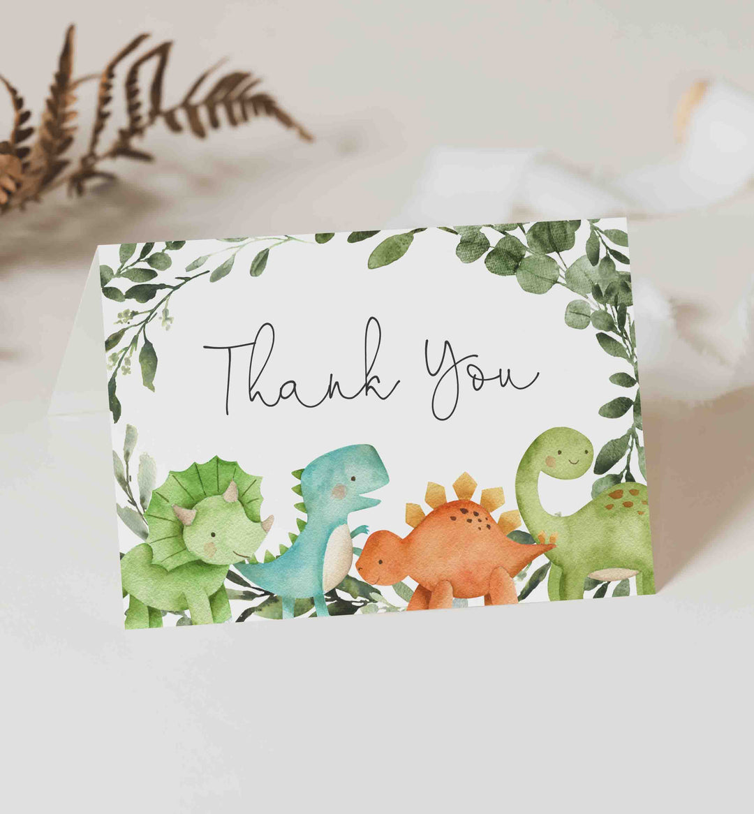 Dinosaurs Baby Shower Thank You Card Printable