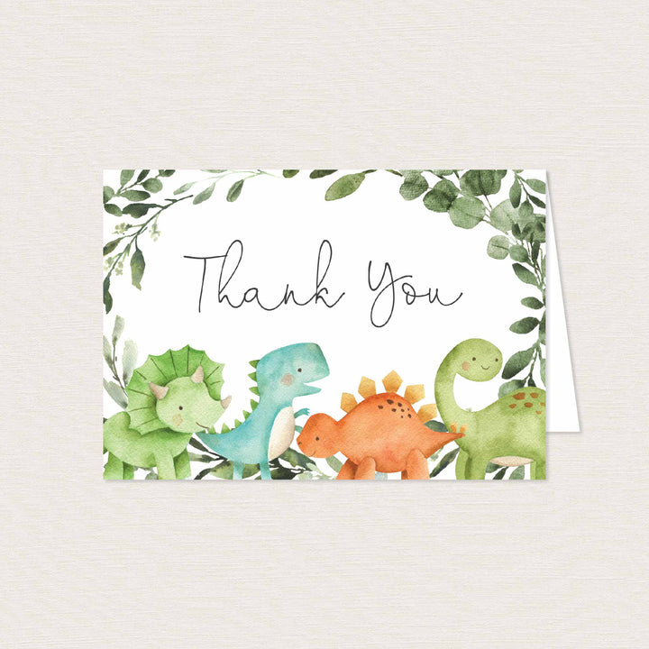 Dinosaurs Baby Shower Thank You Card Printable