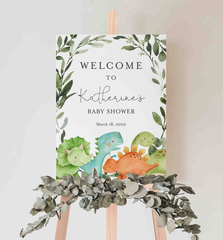 Dinosaurs Baby Shower Welcome Sign Printable