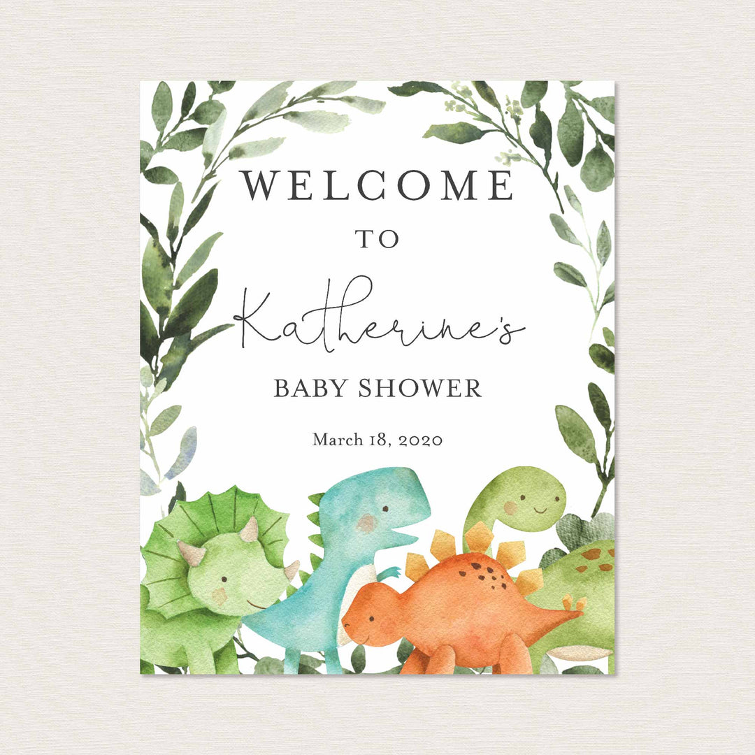 Dinosaurs Baby Shower Welcome Sign Printable