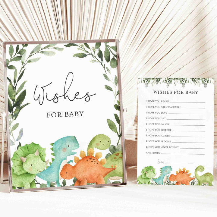 Dinosaurs Baby Shower Wishes For Baby Printable