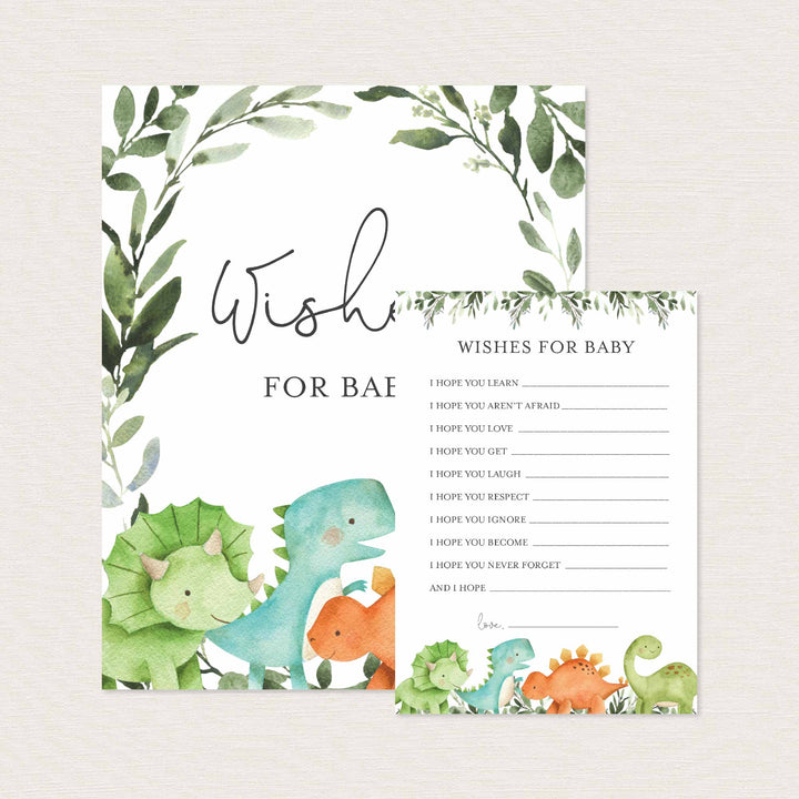Dinosaurs Baby Shower Wishes For Baby Printable