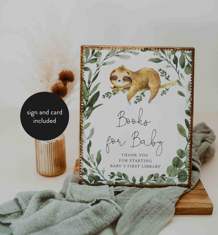 Sleeping Sloth Baby Shower Books For Baby Printable