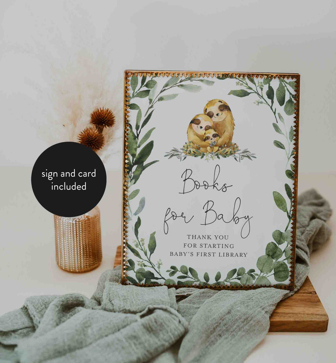 Sloth Family Baby Shower Books For Baby Printable