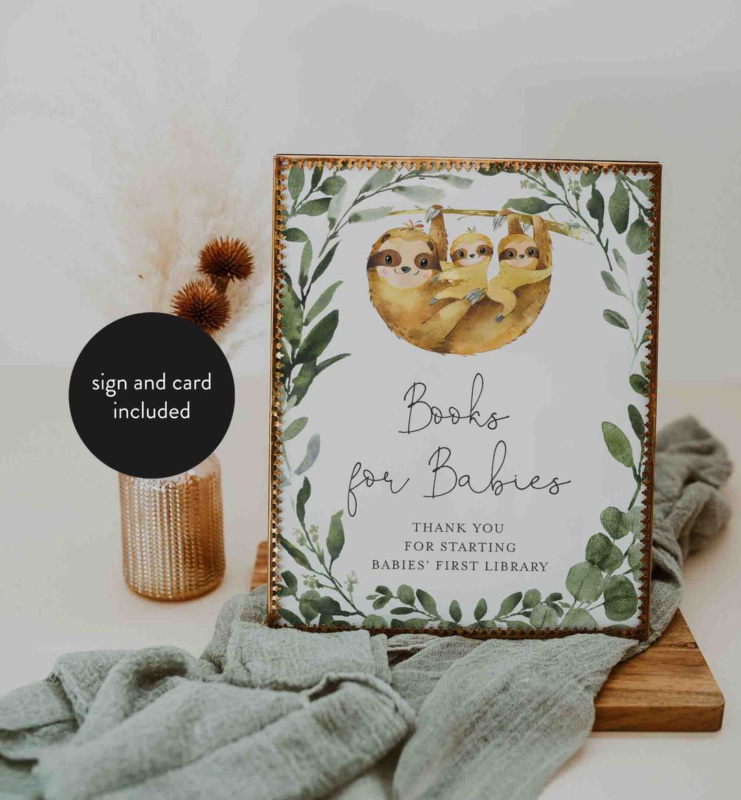 Twin Sloths Baby Shower Books For Baby Printable