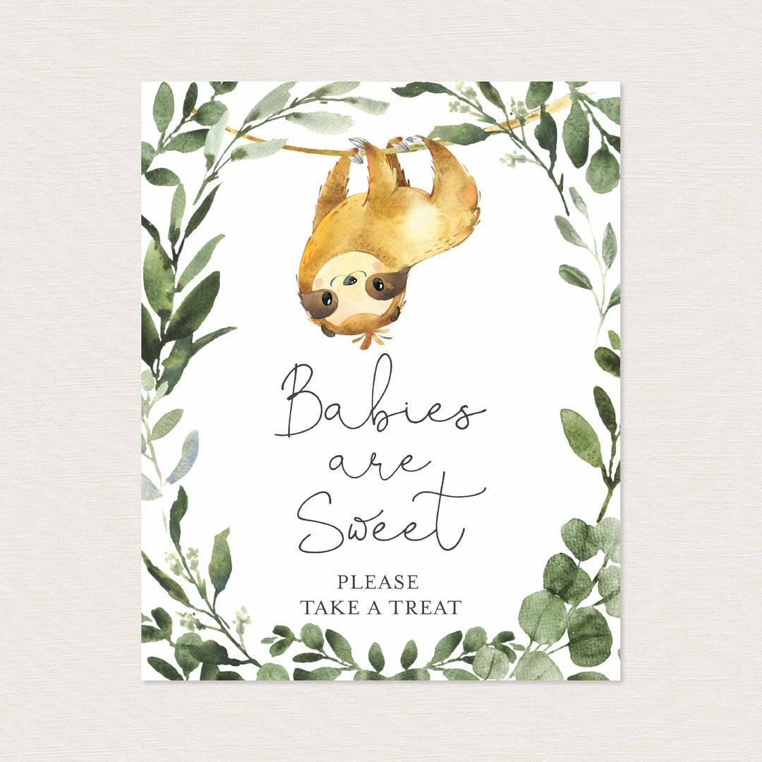 Sloth Baby Shower Babies Are Sweet Sign Printable