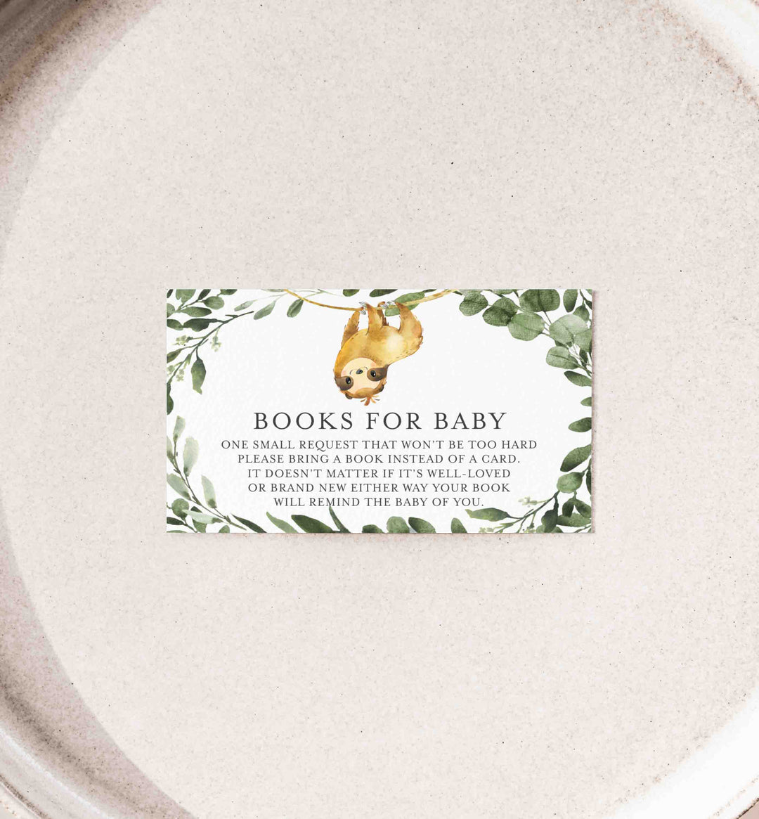 Sloth Baby Shower Books For Baby Printable