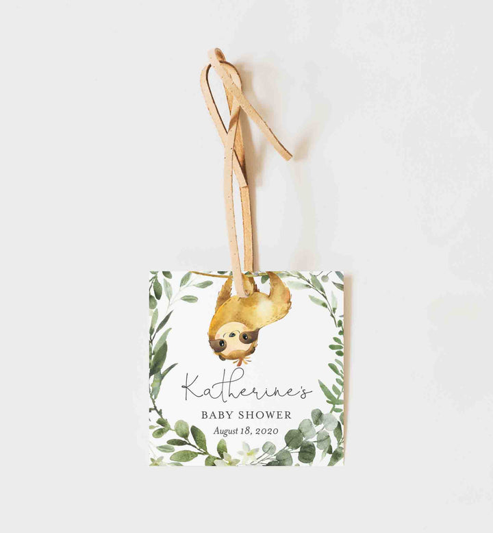 Sloth Baby Shower Favour Tag Printable