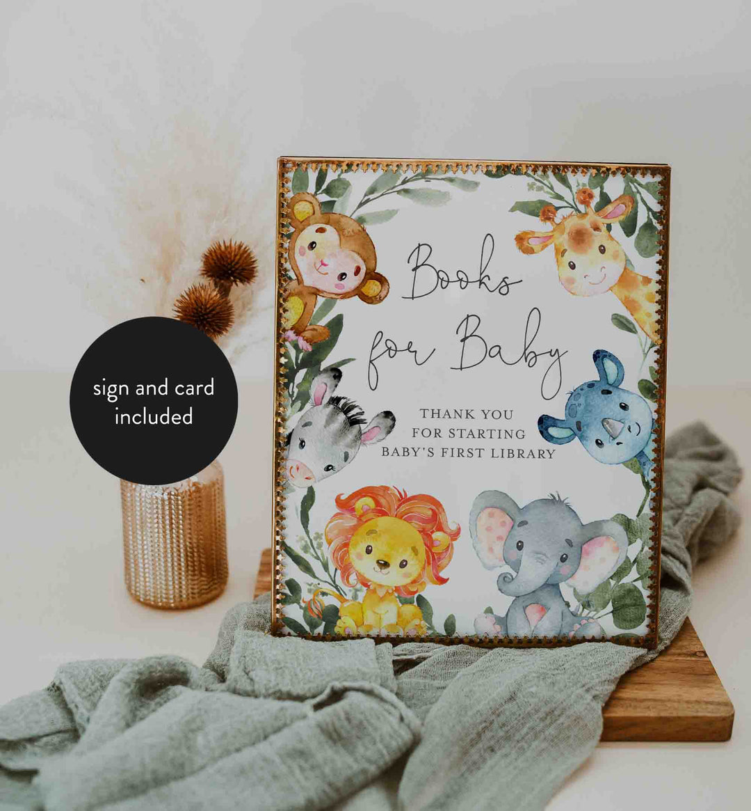 Jungle Animals Baby Shower Books For Baby Printable