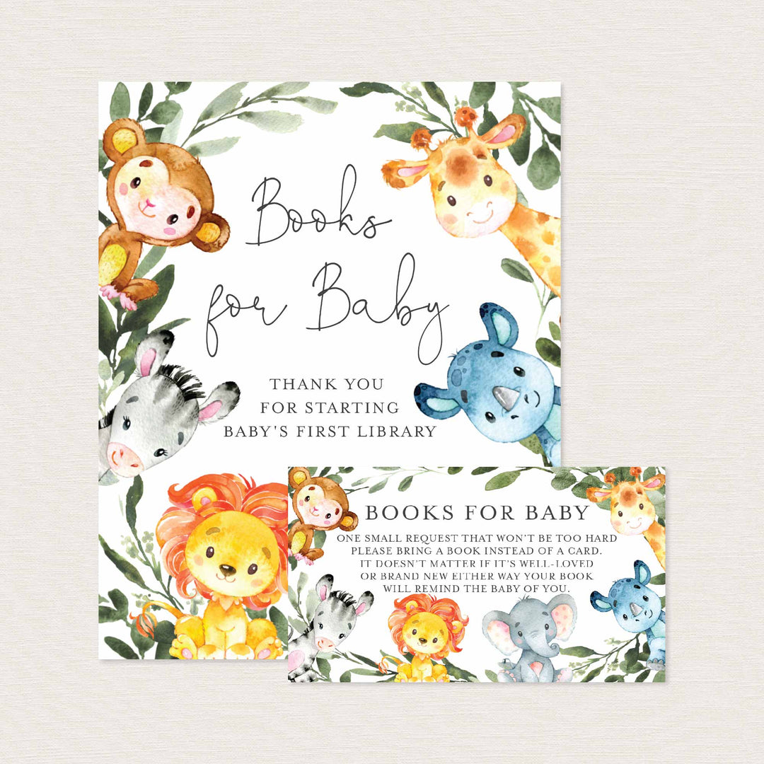 Jungle Animals Baby Shower Books For Baby Printable