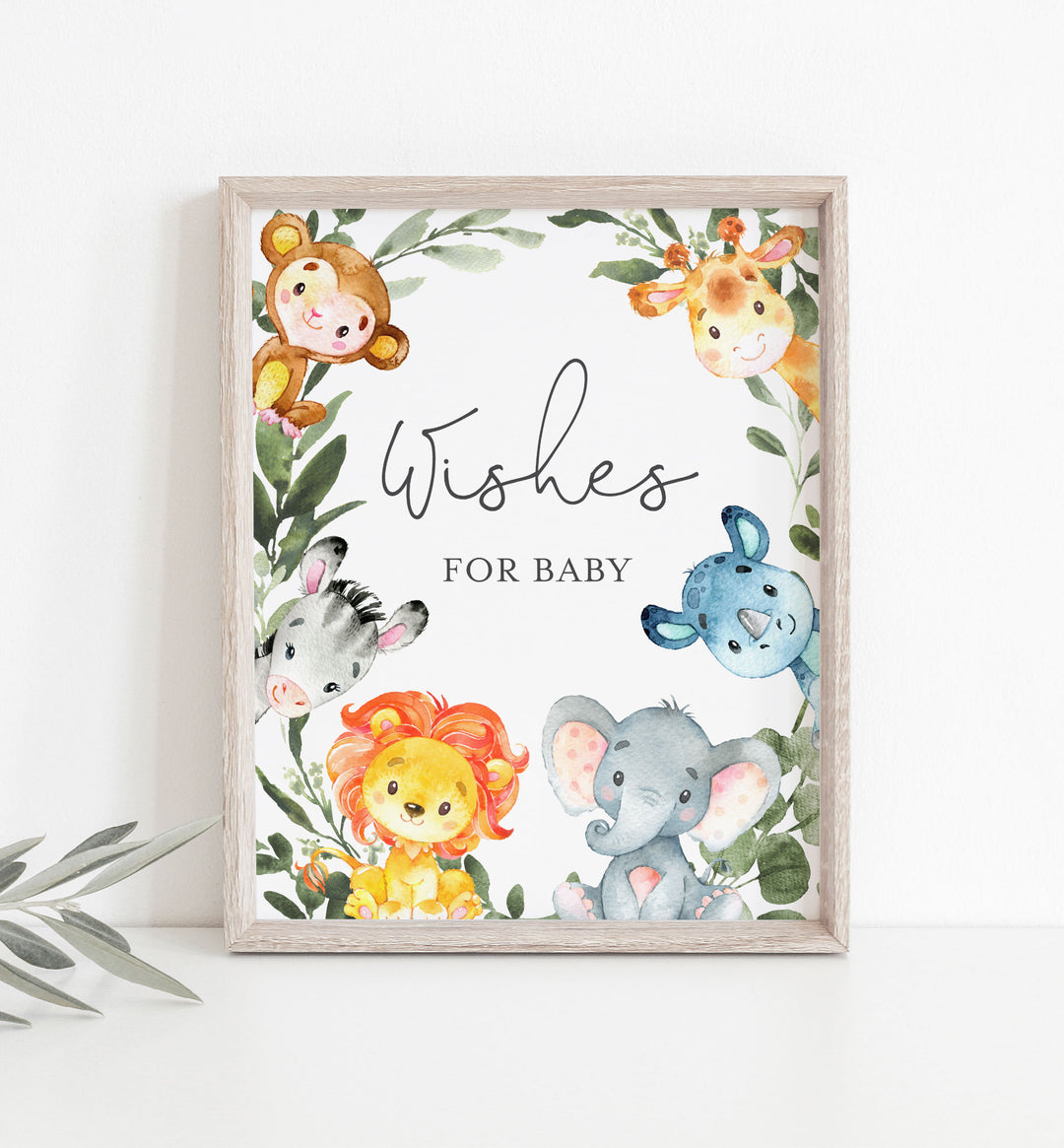 Jungle Animals Baby Shower Wishes For Baby Printable