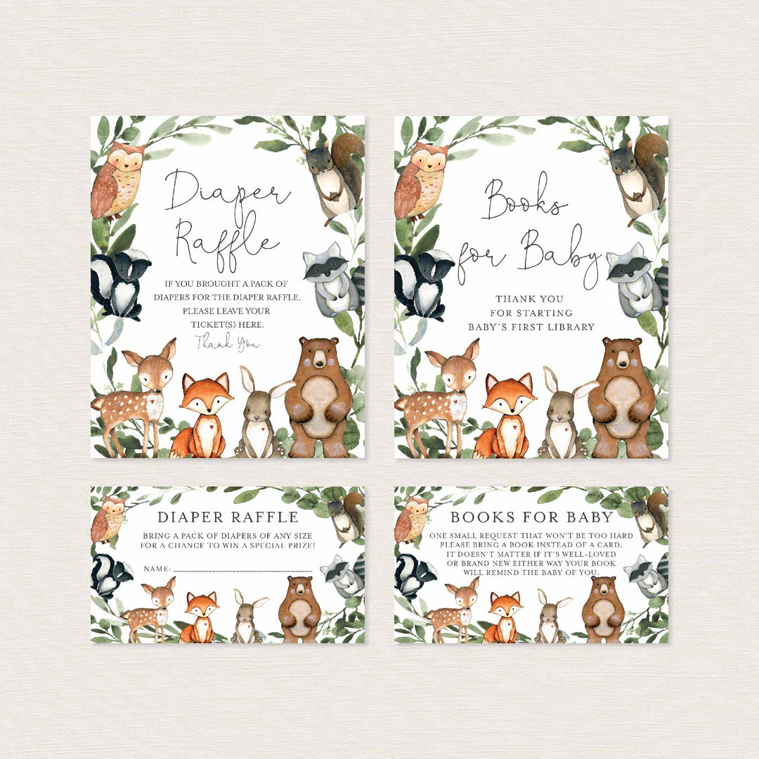 Woodland Animals Baby Shower Suite Printable