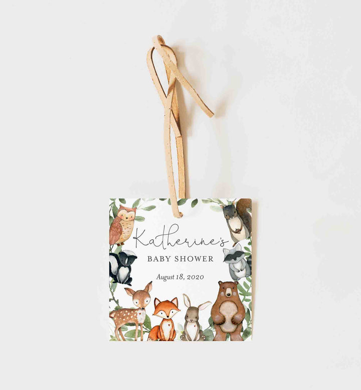 Woodland Animals Baby Shower Favour Tag Printable