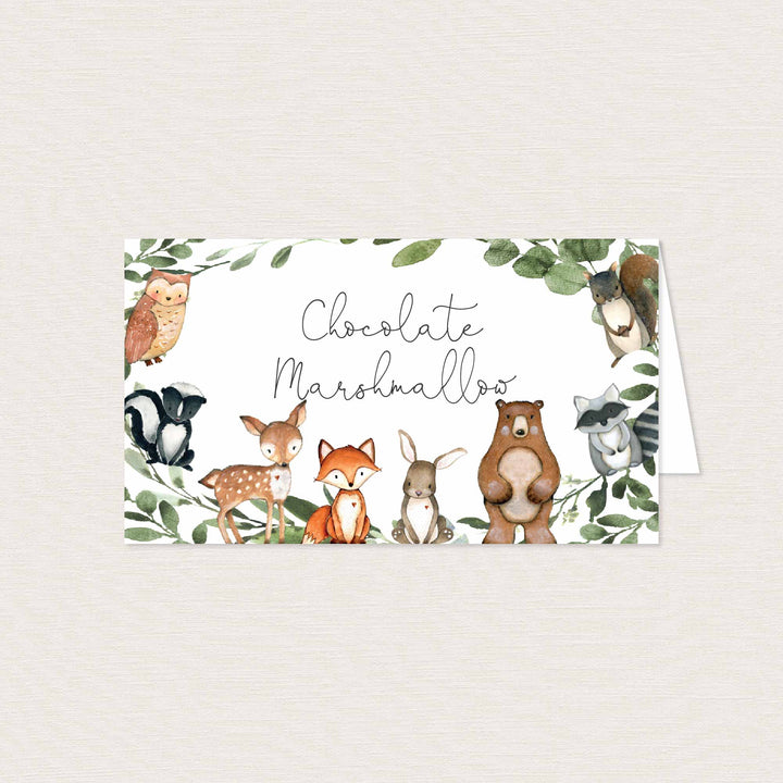 Woodland Animals Baby Shower Food Labels Printable