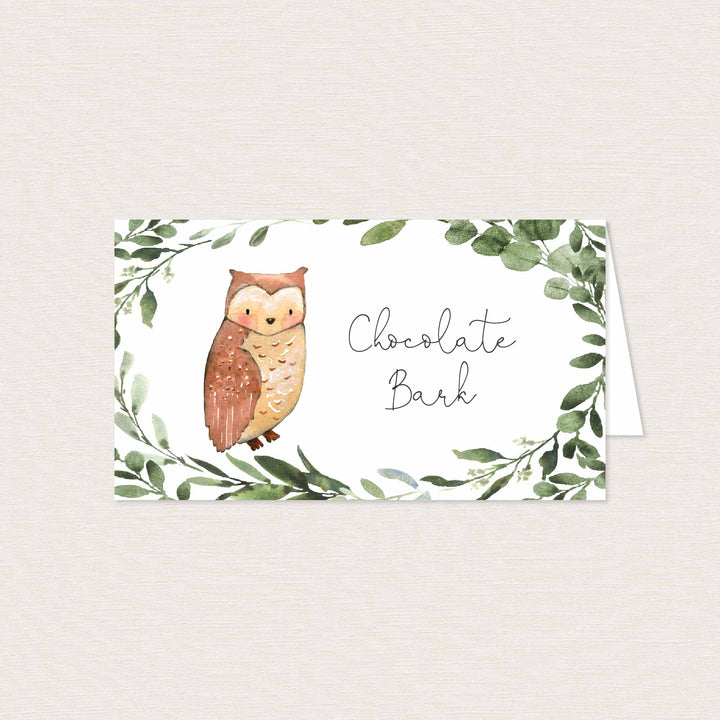 Woodland Animals Baby Shower Food Labels Printable