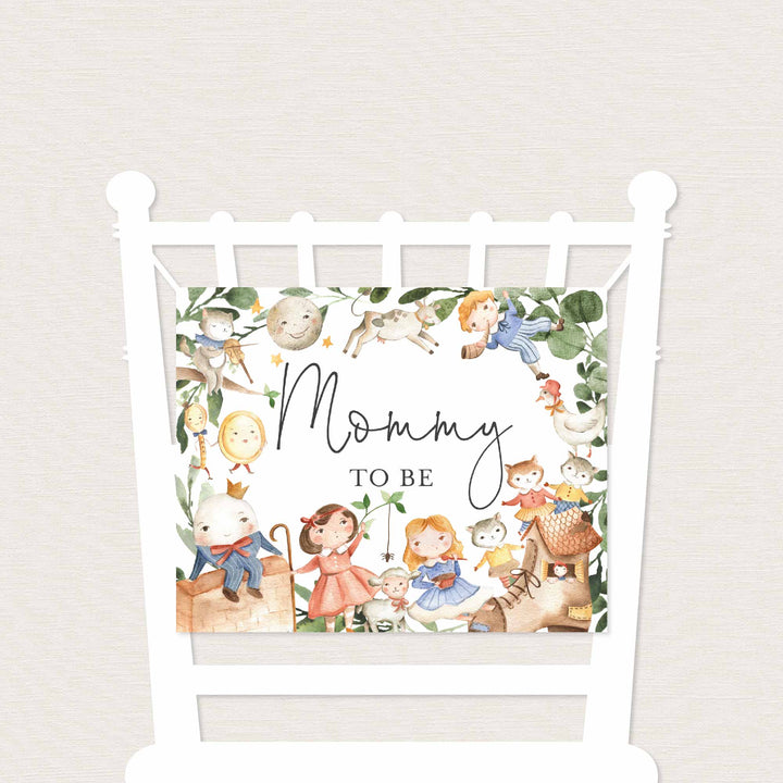 Nursery Rhymes Mummy and Daddy To Be Chair Sign Printable