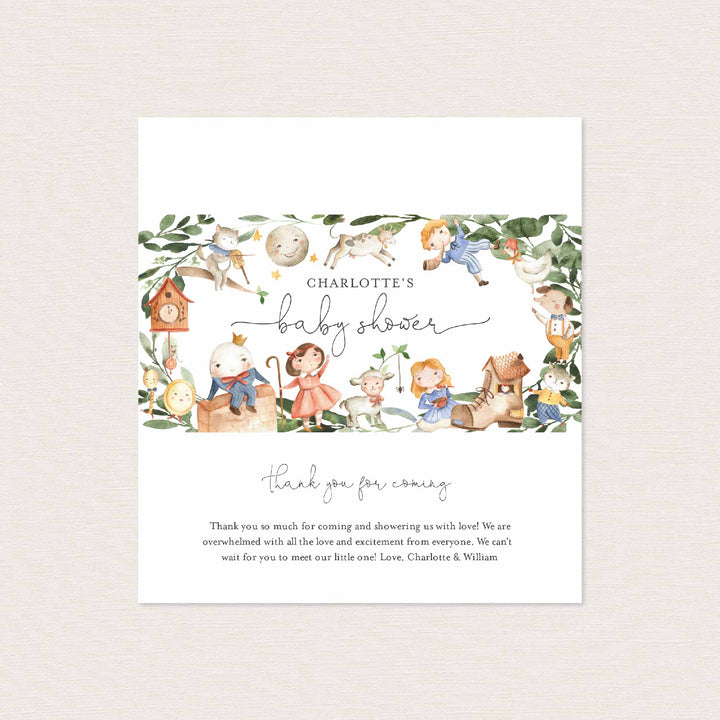 Nursery Rhymes Baby Shower Chocolate Bar Wrapper Printable