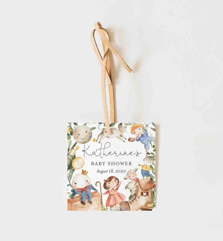 Nursery Rhymes Baby Shower Favour Tag Printable