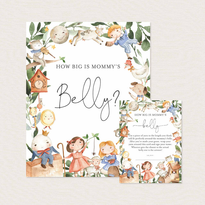 Nursery Rhymes Baby Shower How Big Is Mummy's Belly Game Printable